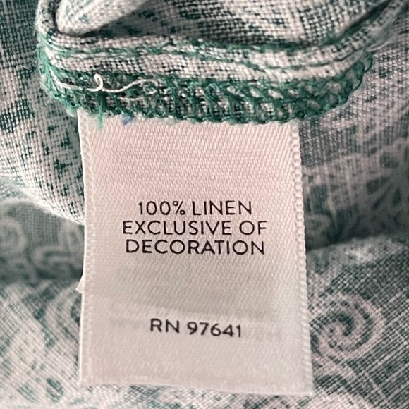 J Jill Love Linen Shorts Small Green Print Embroidered Tassel Pull On High Rise - Picture 6 of 6